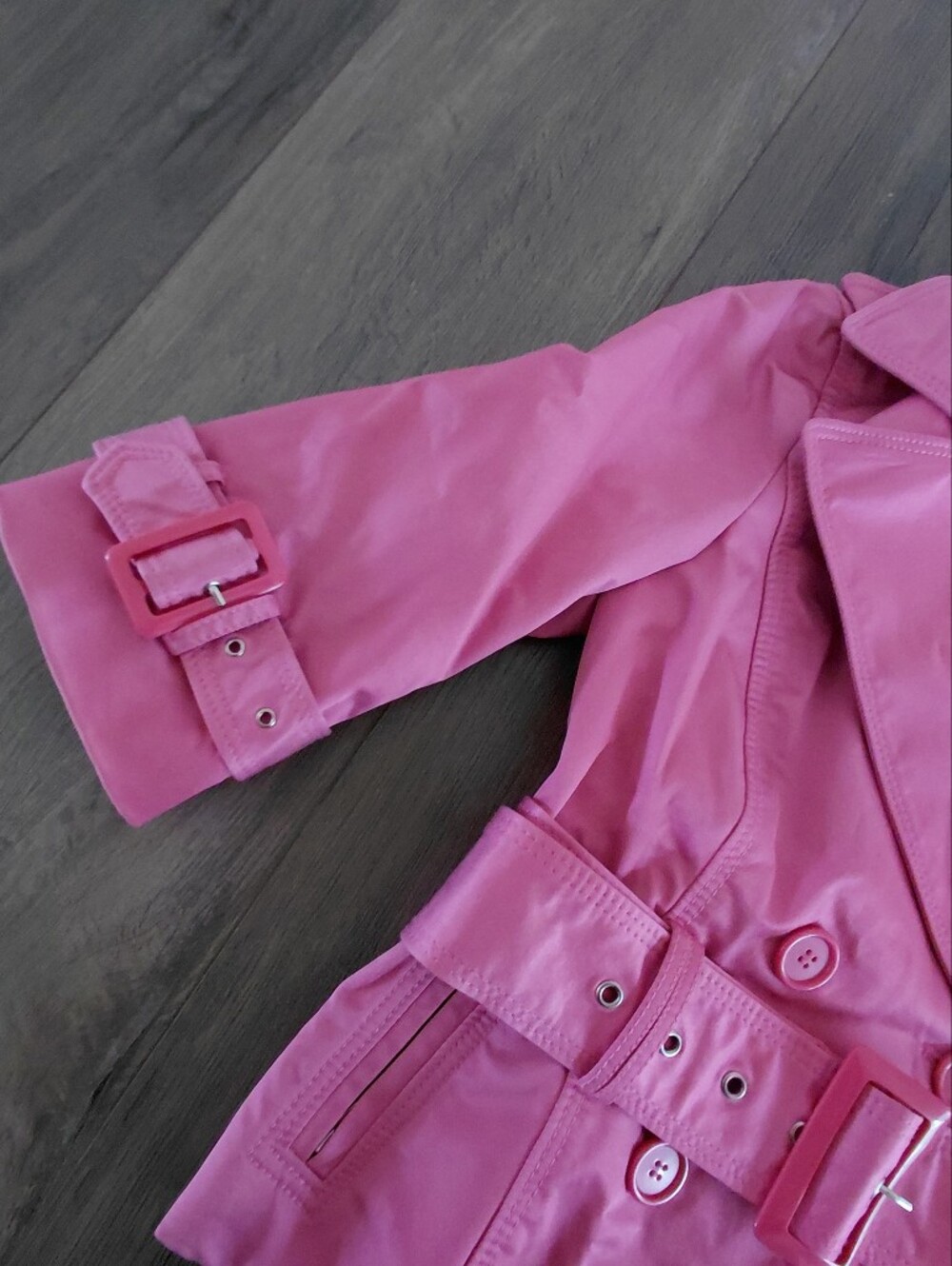 Y2K Pink Belted Trench Jacket - Picture 4 of 6